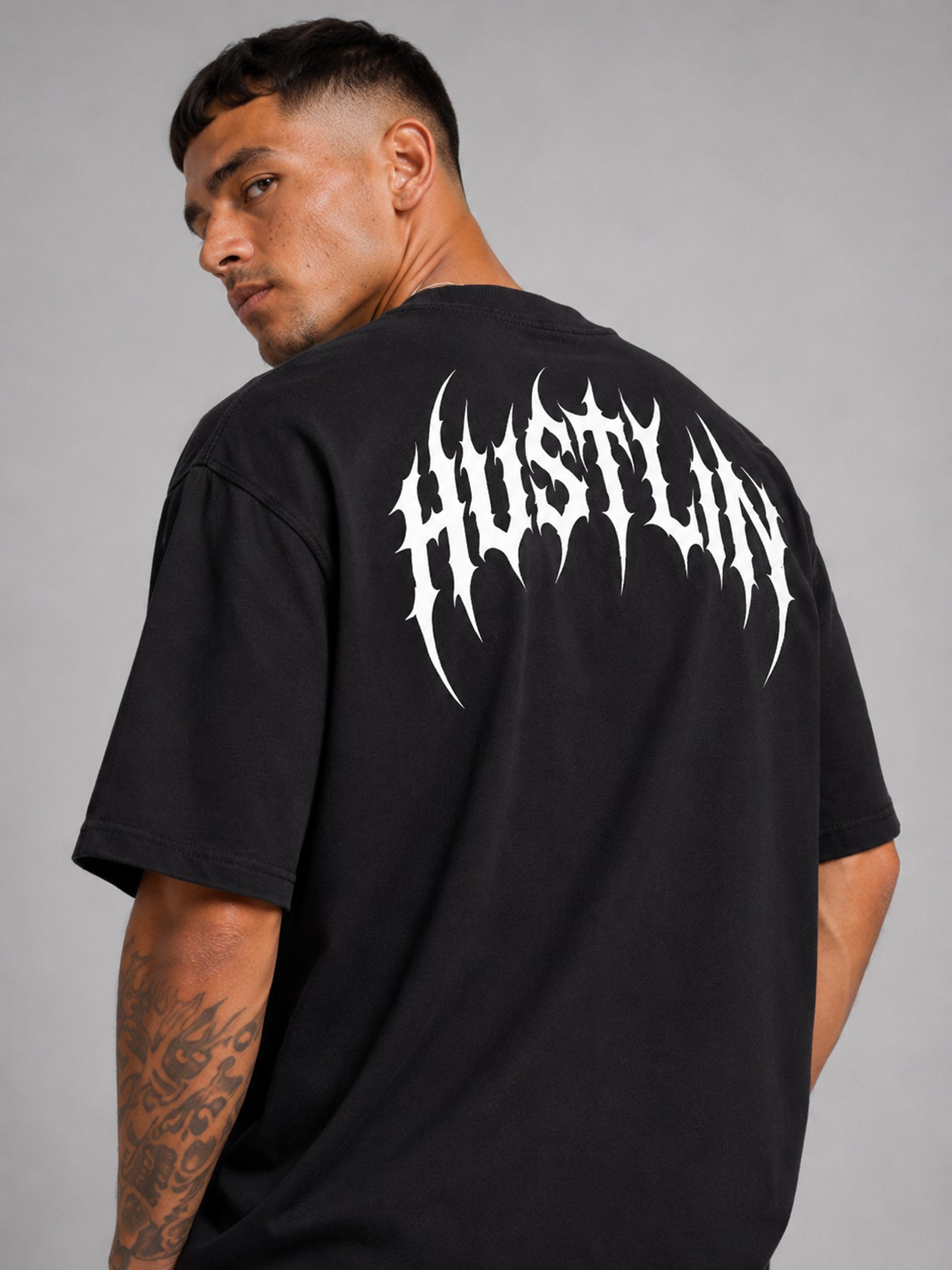 Camiseta Oversized Hustlin Disturbed - Imagem 4